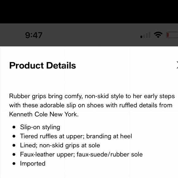 NWT Kenneth Cole Kam Ruffle Slip on Girls - Picture 5 of 8